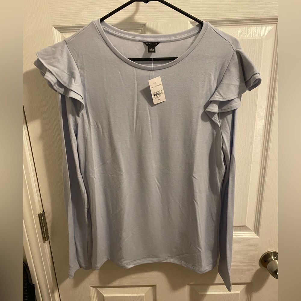 Ann Taylor. Light periwinkle long sleeve shirt